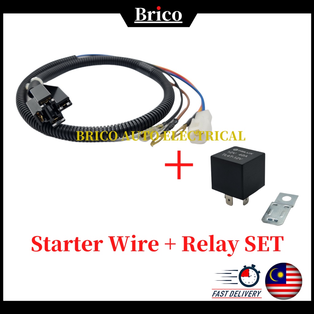 Universal Starter Wire Kit Starter Relay 4Pin Proton Perodua Nissan