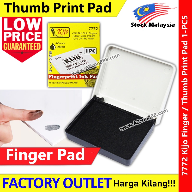 Kijo Thumb Print Pad / Pocket Size Finger Ink Pad / Cap Ibu Jari Stamp