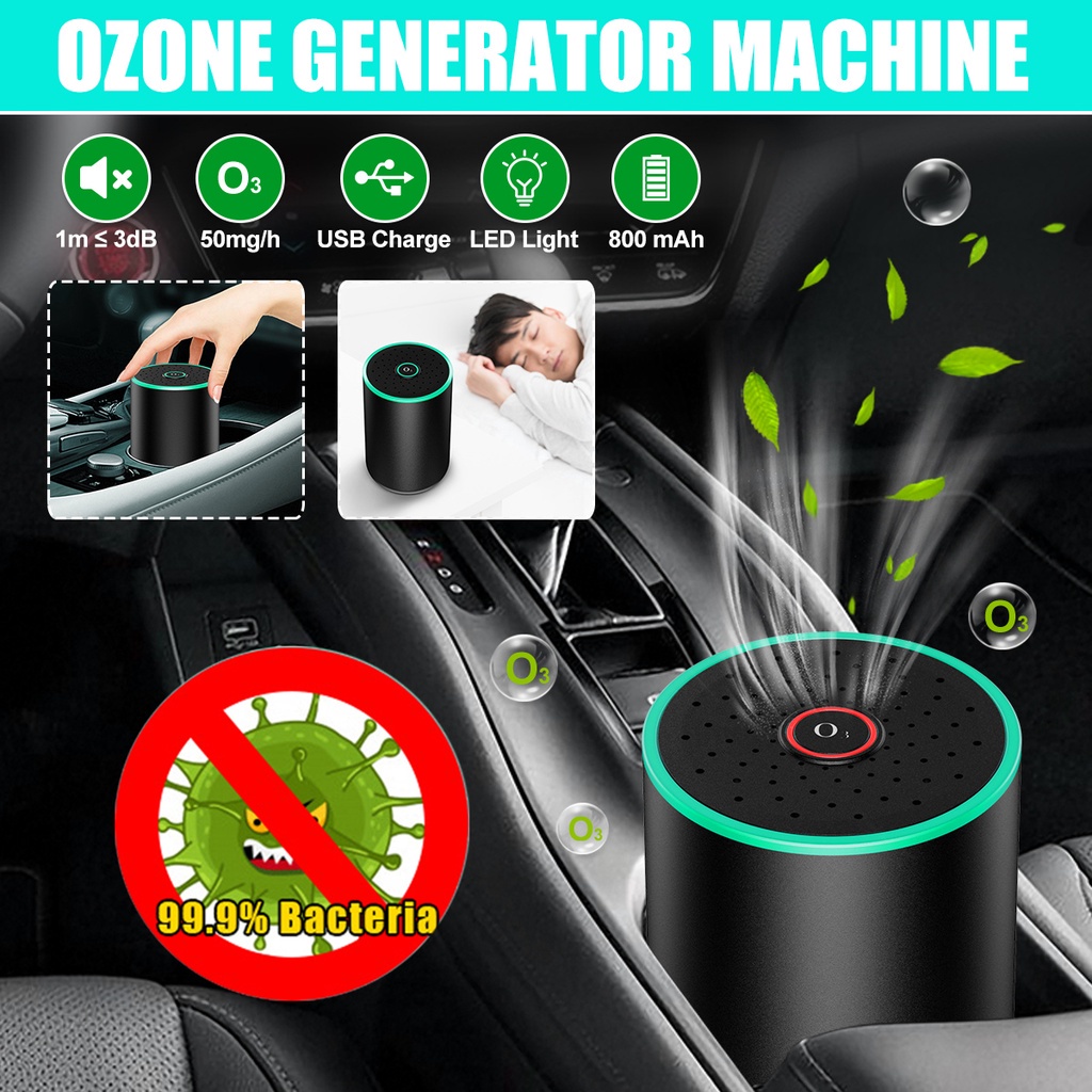 Black USB Ozone Generator Ozone Disinfection Machine 5V 800mA Home Car