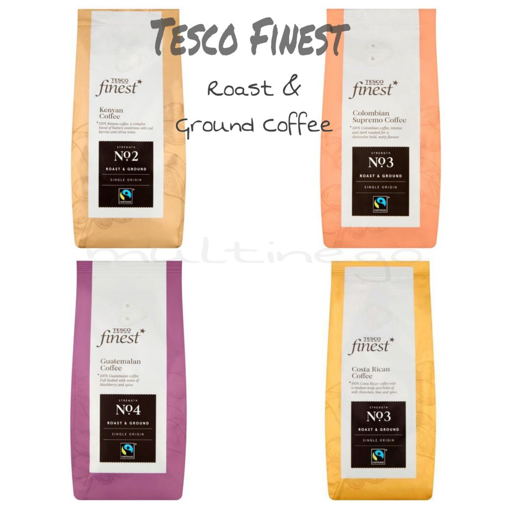 Tesco Finest Colombian Supremo, Fairtrade Guatemala, Costa Rican
