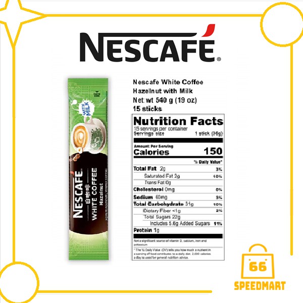 NESCAFE White Coffee Hazelnut Sachet 36g Shopee Malaysia