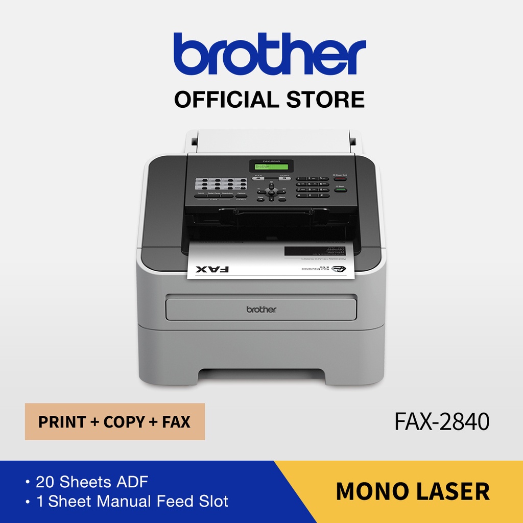 Brother FAX2840 3in1 Mono Laser Printer 20 Sheets Auto Document