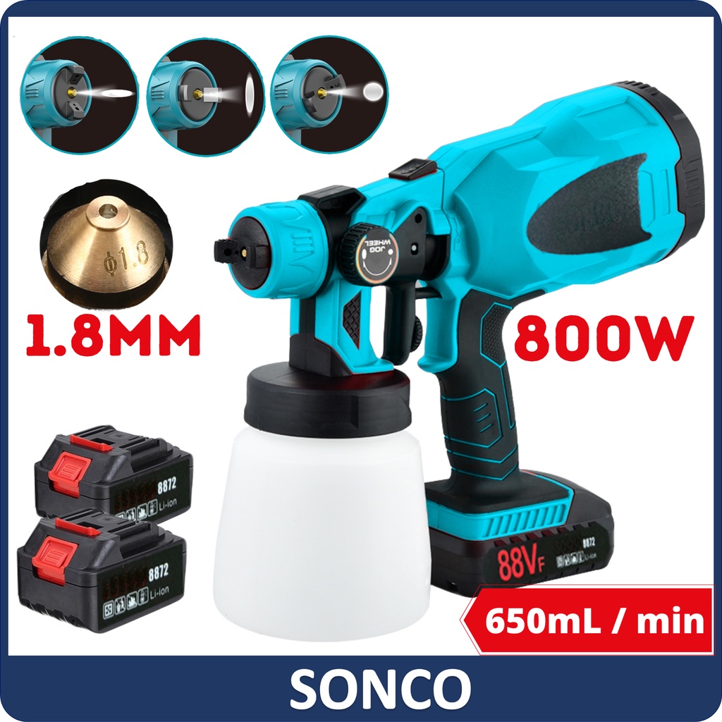 SONCO 388V Cordless Electric Spray Gun Woodworking Paint Sprayer