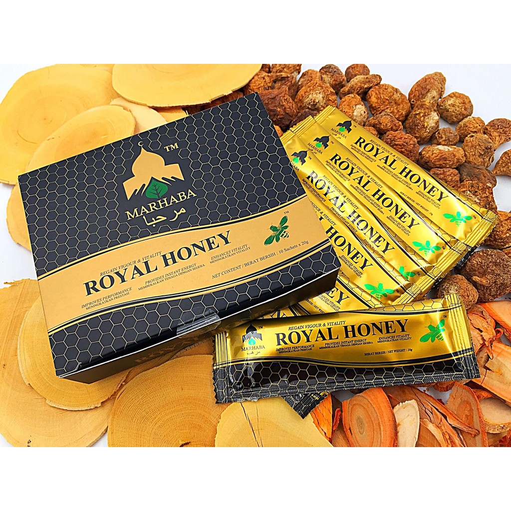 Authentic Marhaba Tongkat Ali Royal King Honey 10 sachets 1 Box