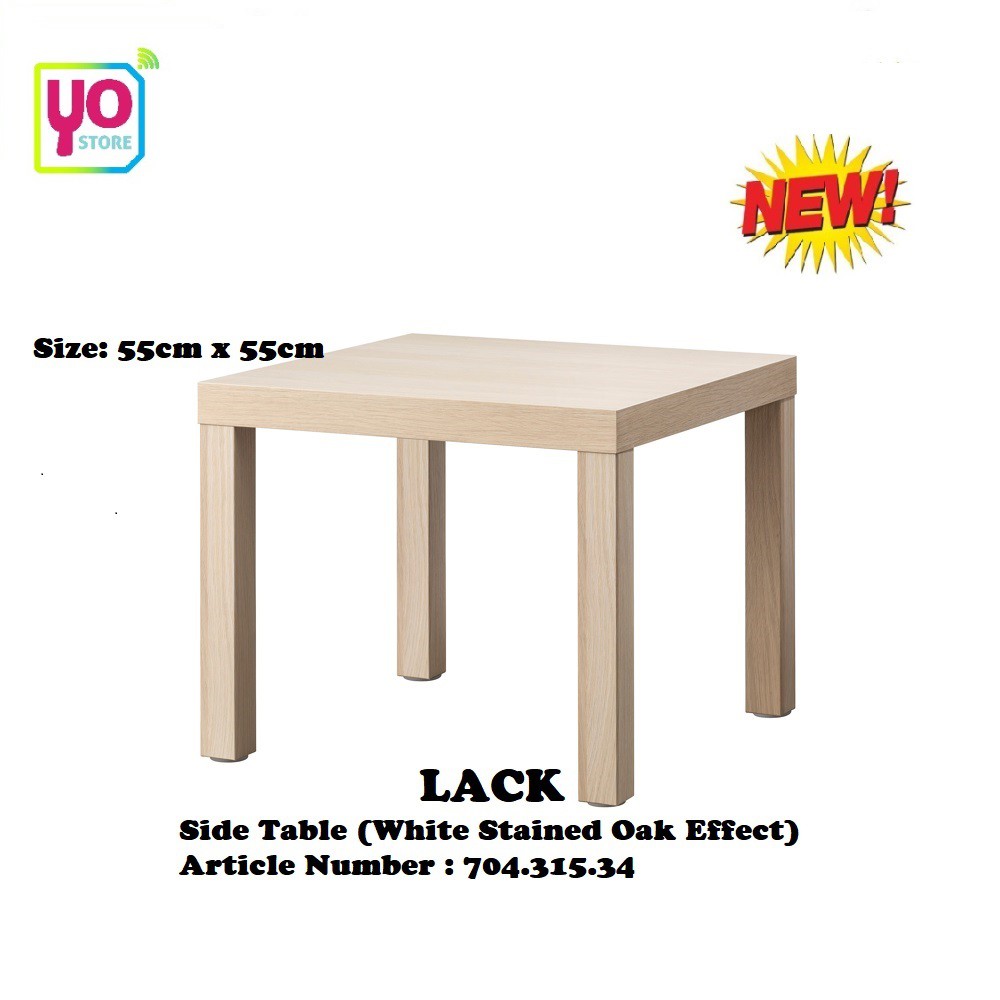 IKEA LACK Side Table, 55x55cm (White Stained Oak Effect) Shopee Malaysia