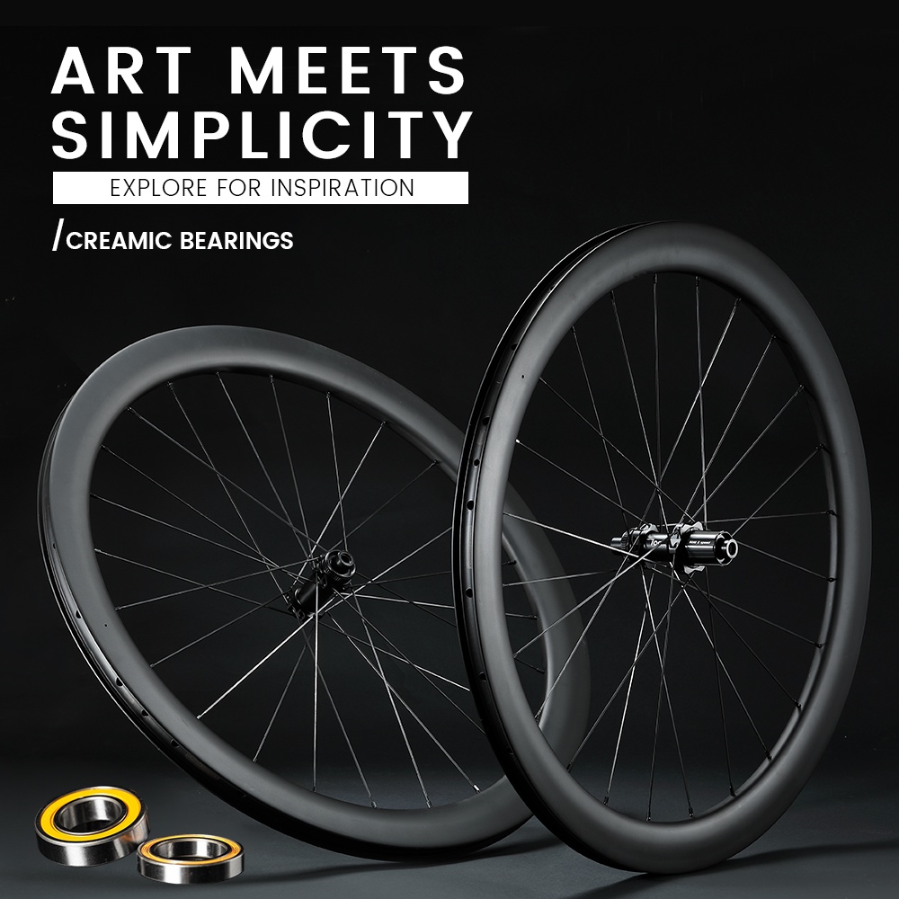 2023 Disc Brake Road Carbon Wheels Ceramic Road Bike Wheelset Tubless