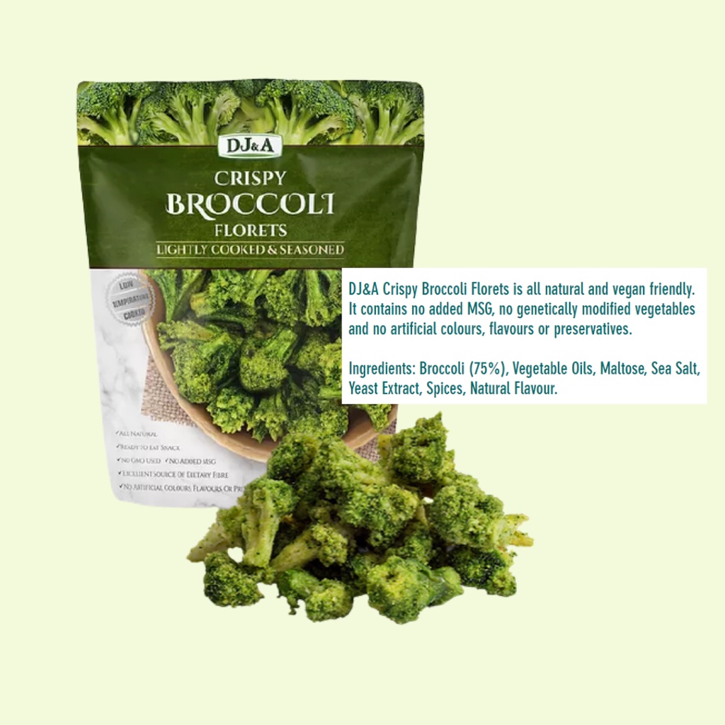 DJ&A Veggie Crisps (Shiitake Mushroom 蘑菇干, Broccoli Florets 西兰花干