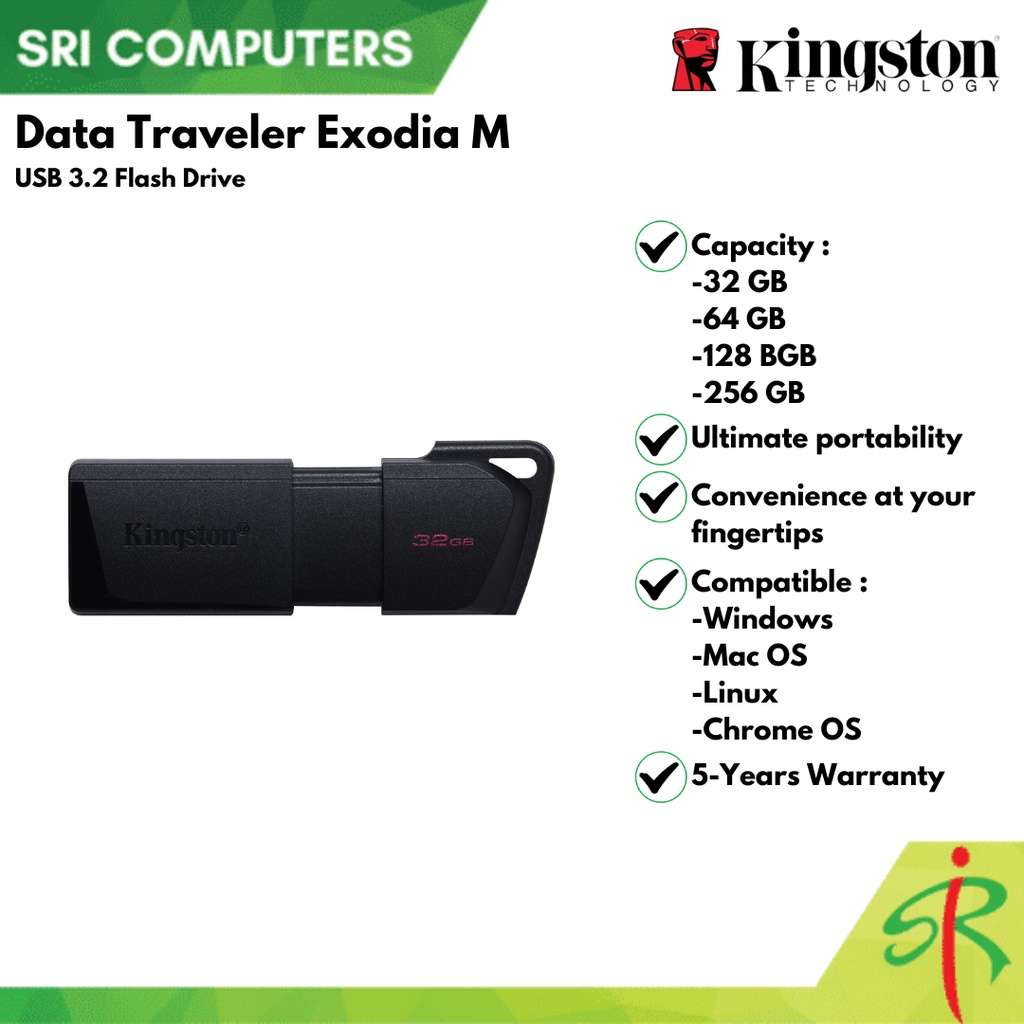 Kingston DataTraveler Exodia M USB 3.2 Flash Drive [5YEARS WARRANTY