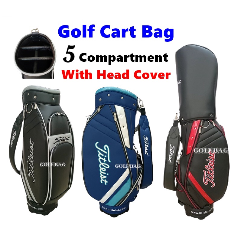 Golf Bag Cart PU Leather Nylon Canvas READY STOCK Premium Golfer Bag