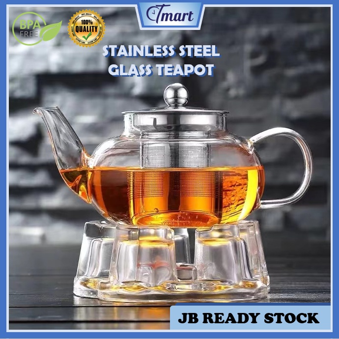 Borosilicate Glass Teapot 400ml/ 600ml/ 1000ml Can Cook on Stove