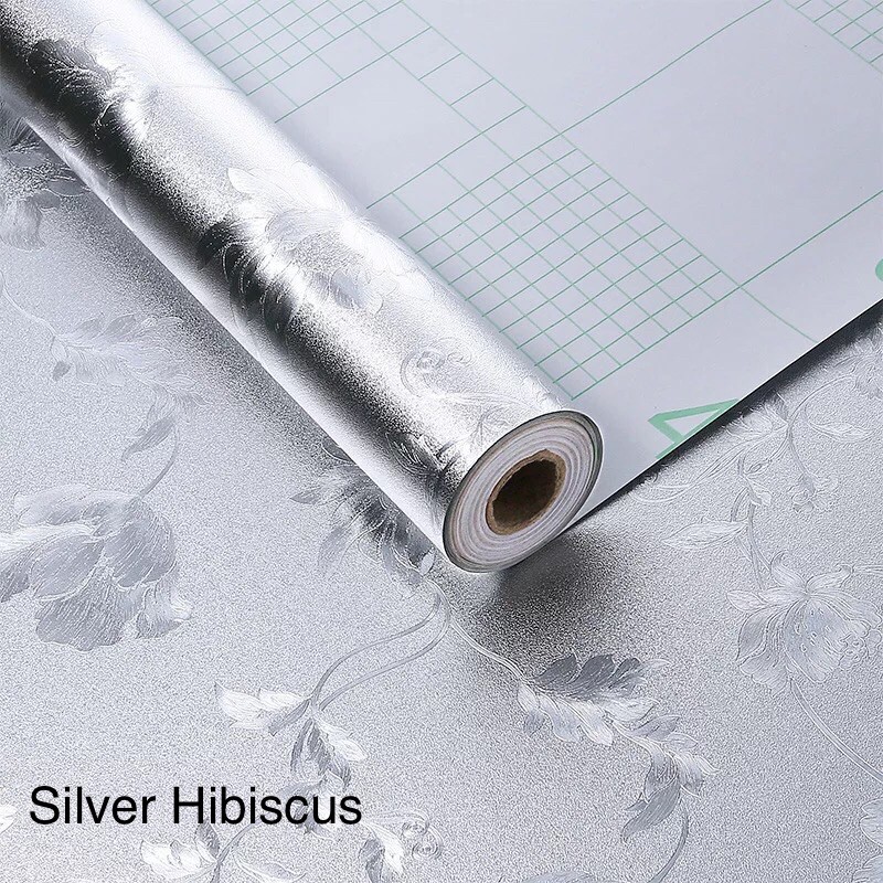 Aluminum Foil Gold Colour Wallpaper Sticker Home Kitchen Self Adhesive