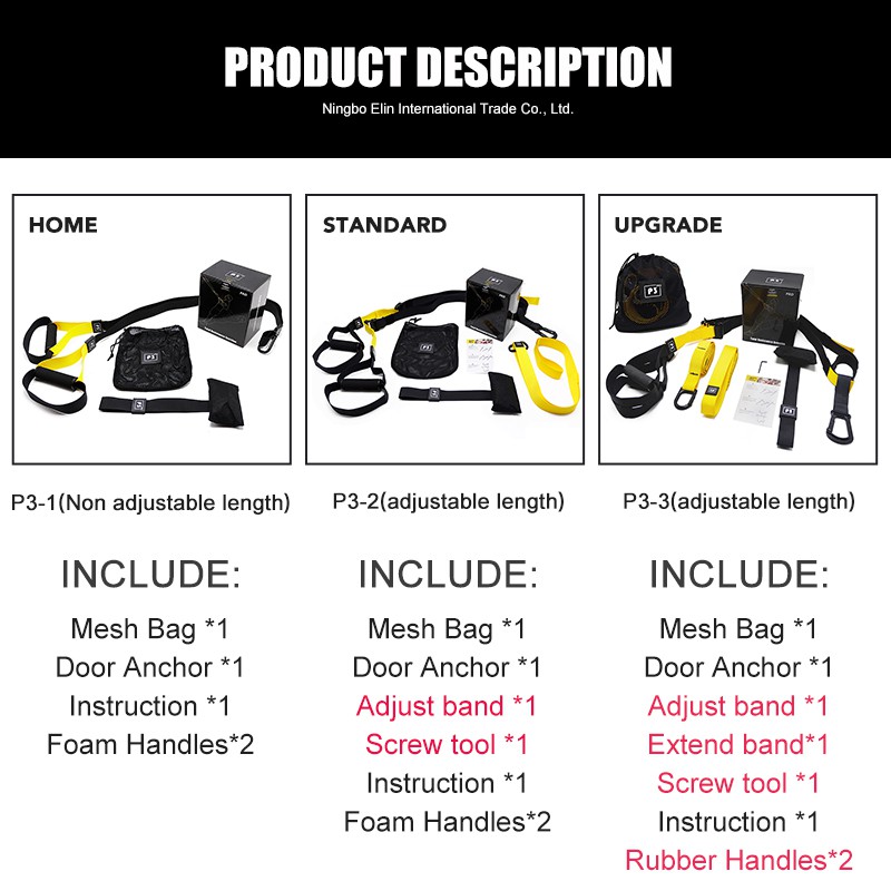 4LR3 TRX Suspension Resistance Strap Trainer P2 P3 Upgrade Adjustable