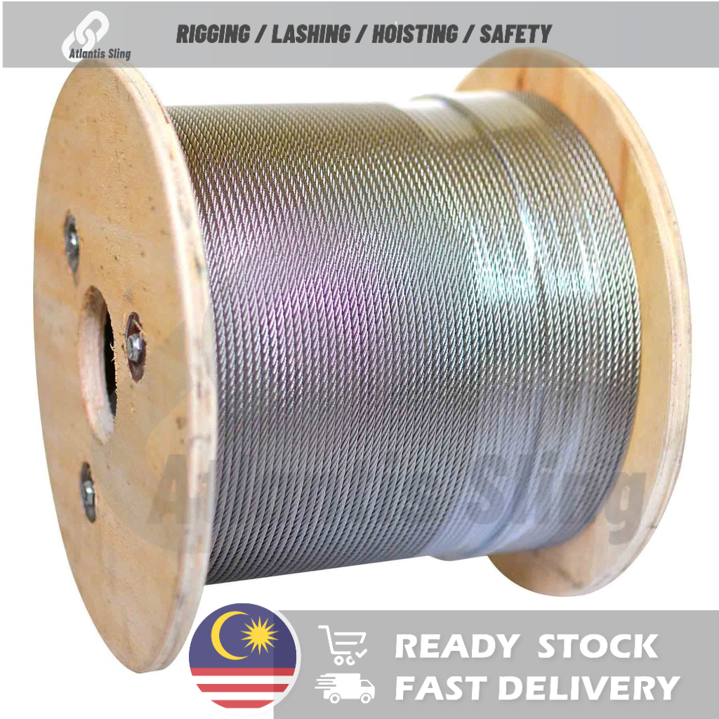 Wire Rope Cable Wire Heavy Duty Stainless Steel SS316 [READY STOCK