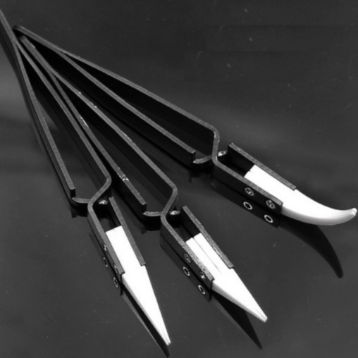 3Type AntiStatic Reverse Ceramic Tweezers (Stainless Steel Handle) Heat Resistant Conductive