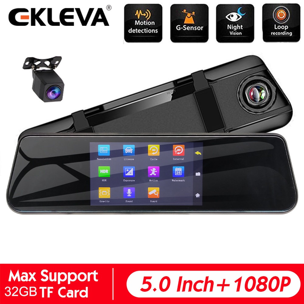 Ekleva Car Camera IPS Touch Screen Mirror Dash Cam (5") Shopee Malaysia