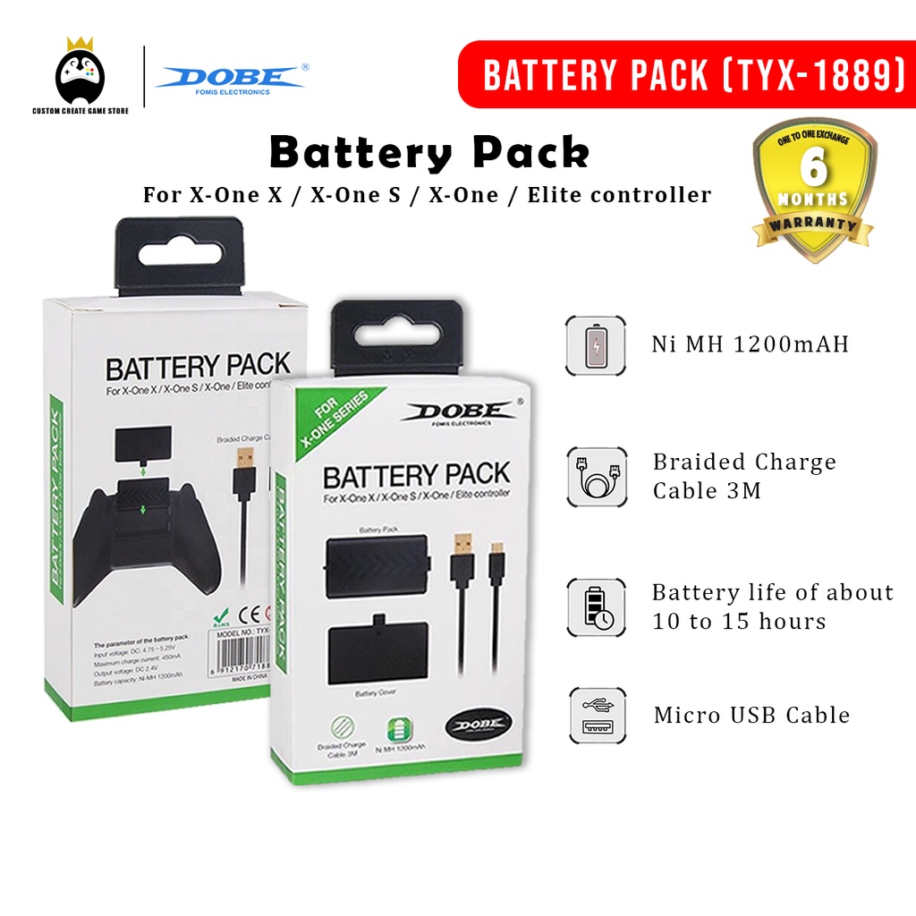 DOBE 1200mah Battery Pack For Xbox one/S/X/Elite Controller Micro USB