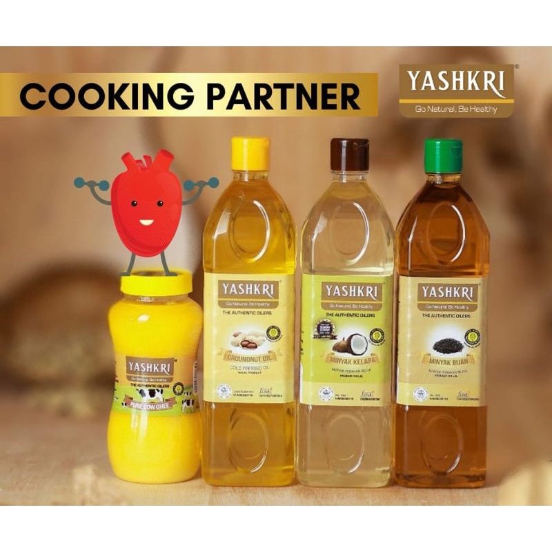 YASHKRI Cooking Partner Combo (Coconut oil, Gingerlly oil, Groundnut