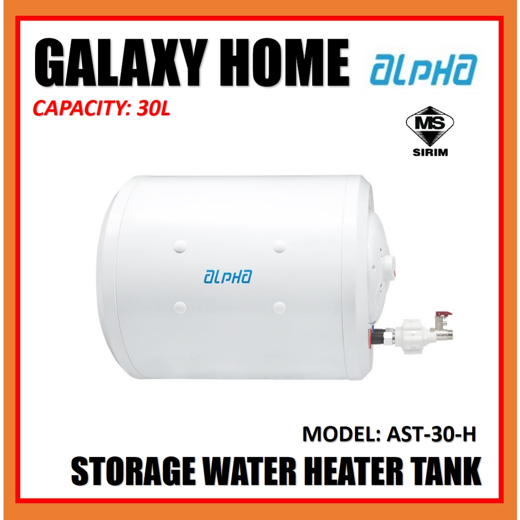 ALPHA 30L STORAGE WATER HEATER TANK WITH ISOLATION BARRIER AST30H