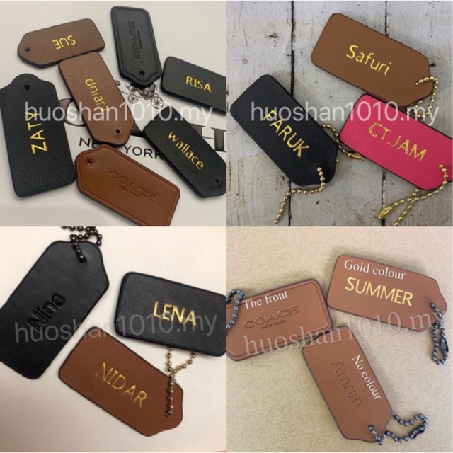 ORIGINAL COACH NAME TAG engraving tag leather tag Shopee Malaysia