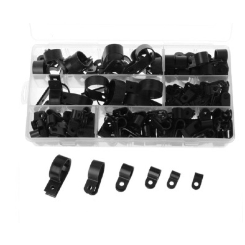 200PCS High quality RType Clip Durable Wiring Hose Fasteners Nylon