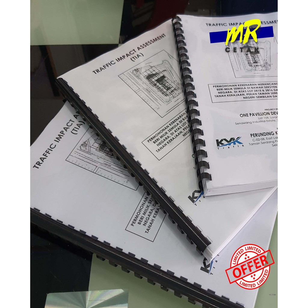 Tape / Comb Binding Service for Book with FREE Plastic Cover, Printing