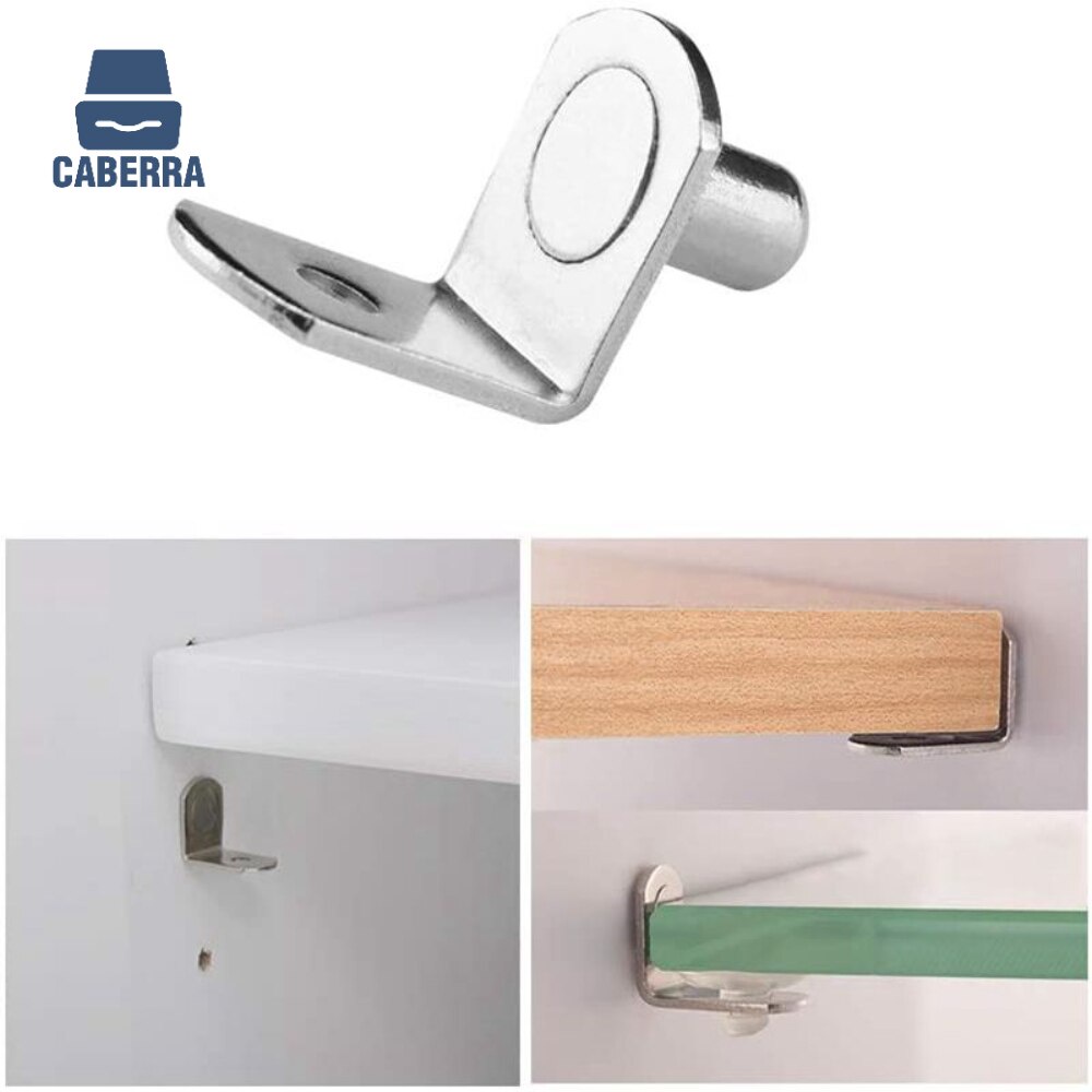 20Pcs Iron Shelf Brackets Support Pin Silver Shelves Seperator Fixed