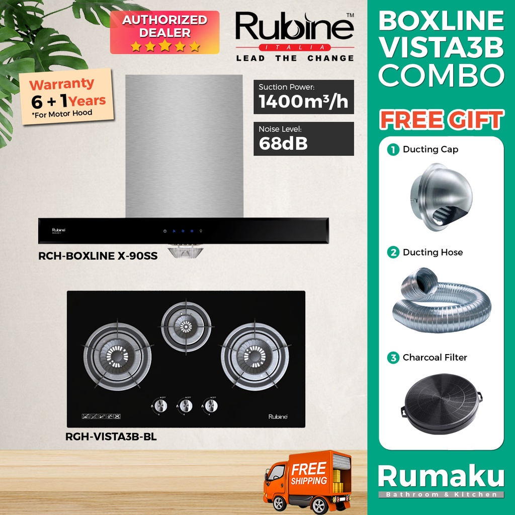 [FREE SHIPPING] RUBINE BOXLINE VISTA3B Cooker Hood Kitchen Hood With