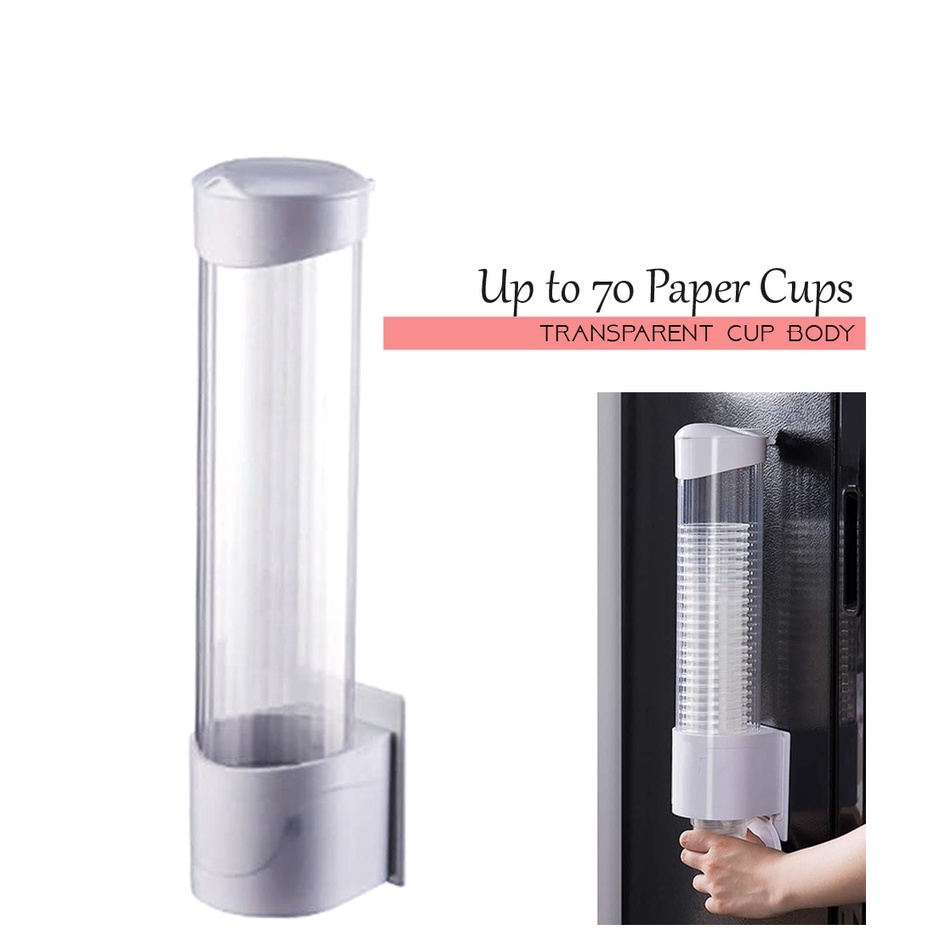 Cup Dispenser Wall Mounted Plastic Water Dispenser Cup Holder Rack