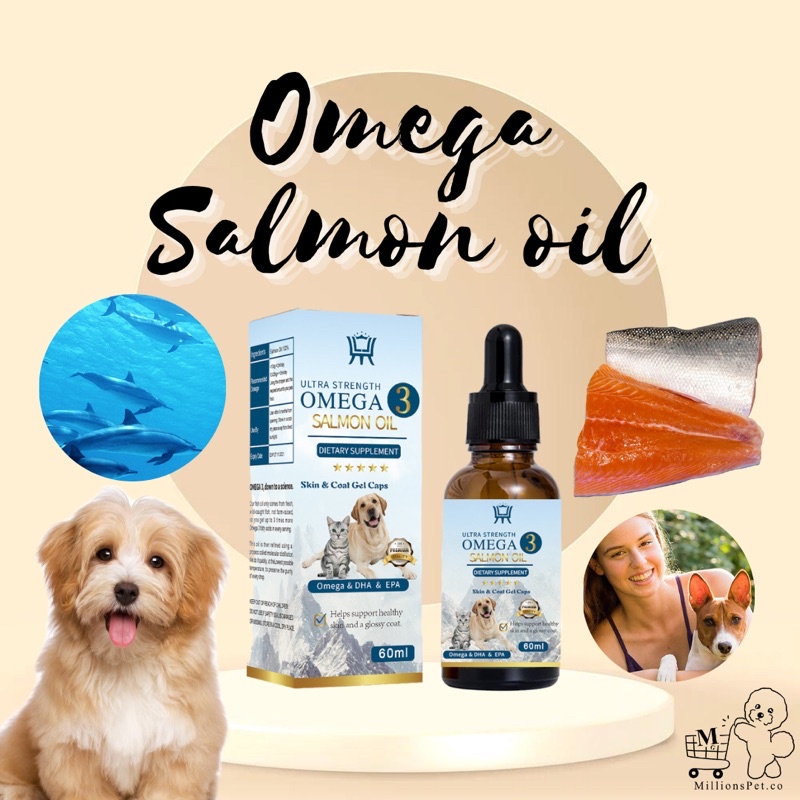 【Millionspet.co】 Ultra Strength Omega 3 Salmon Oil for Cat & Dog Salmon