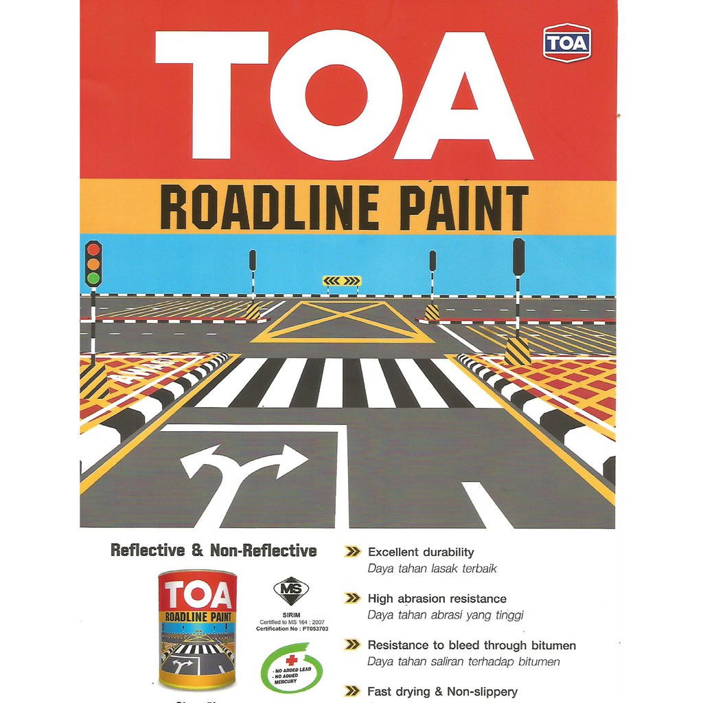 ( 5 LITER ) TOA ROADLINE PAINT 5L CAT JALAN RAYA / ROAD LINE PAINT wp