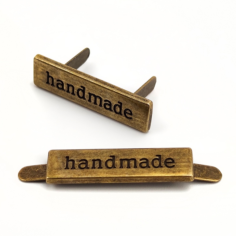 10Pcs Handmade Metal Letter Labels Tag Sewing Bag Luggage Clothes Shoes