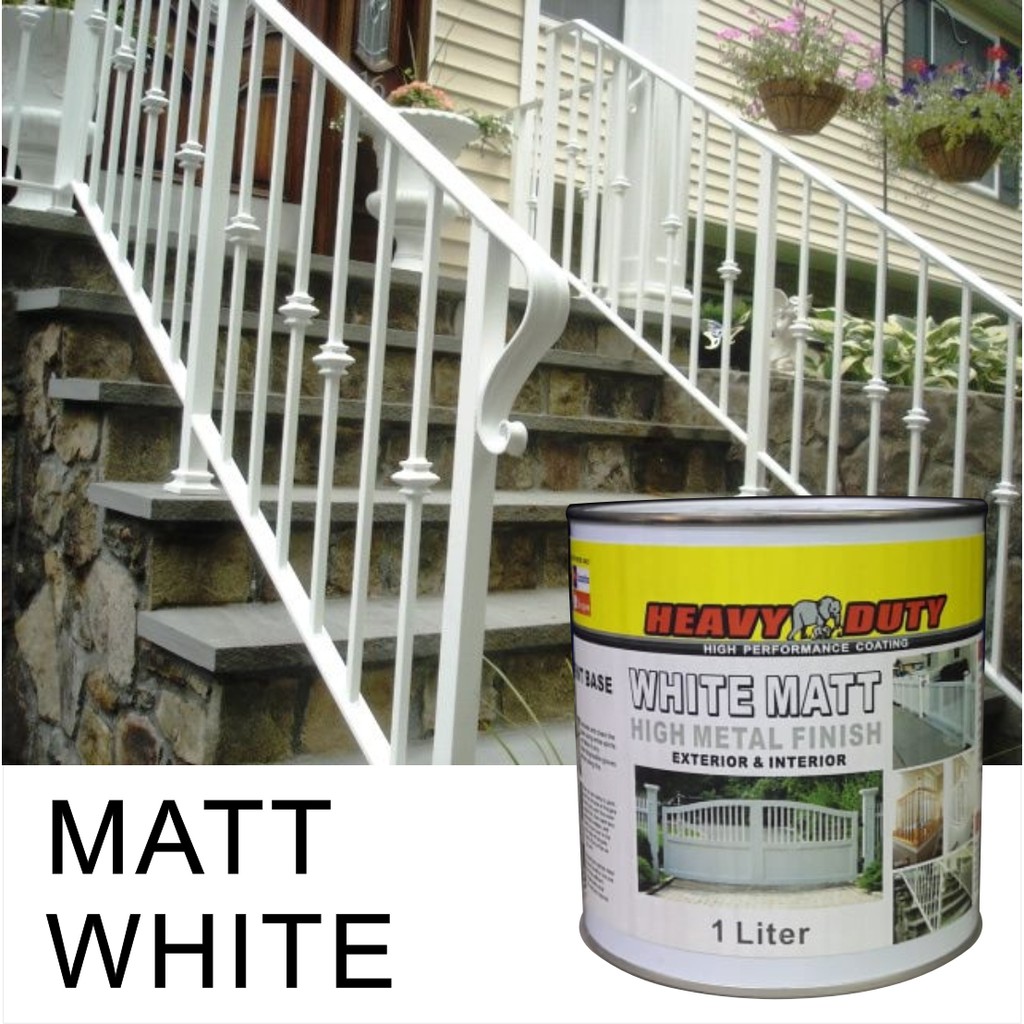 1L ( WHITE MATT ) HEAVY DUTY PainT White SemiGloss (Matt) 1 Liter For