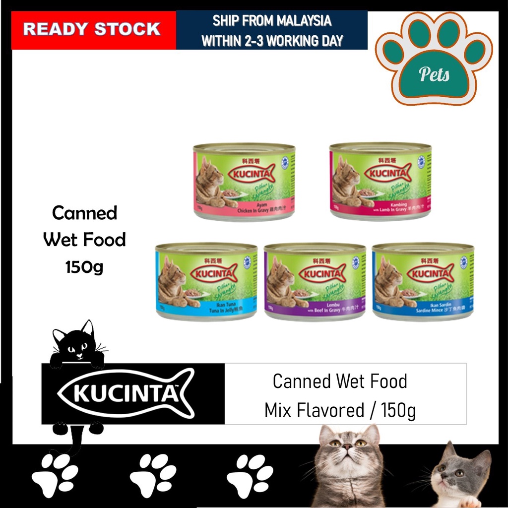 ( READY STOCK ) Kucinta Cat Canned Food ( Cat Wet Food) 150g Shopee
