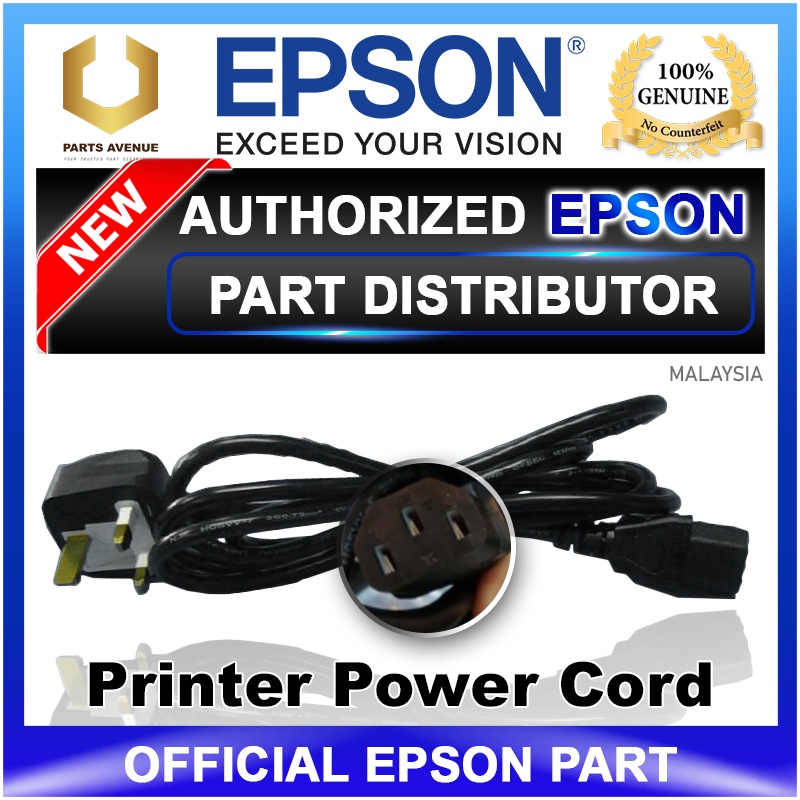 OFFICIAL EPSON Printer Power Cable Power Cord AC UK 3Pin Power Supply