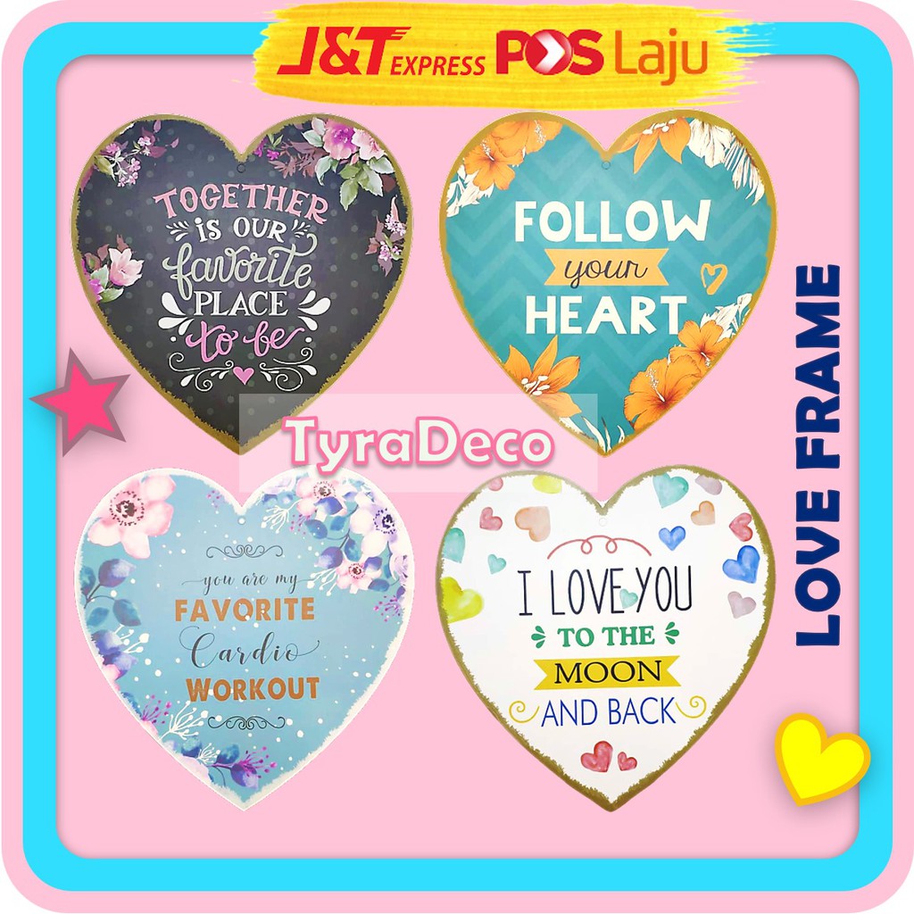 Love Wall Decor Frame Deko Hiasan Dinding Bentuk Hati Shopee Malaysia