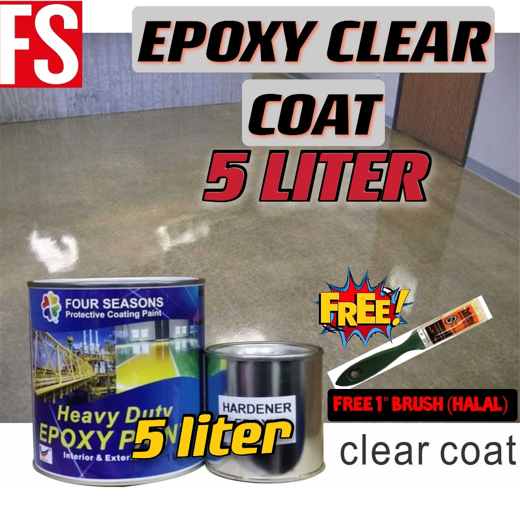 (5L Four Seasons CLEAR COAT Epoxy ) Epoxy Colour Flake Coating Clear