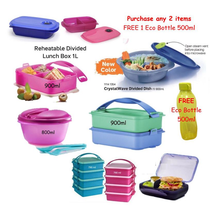 Tupperware Lunch Box/Click To Go Lunch Box 900ml /Small Goody Box with