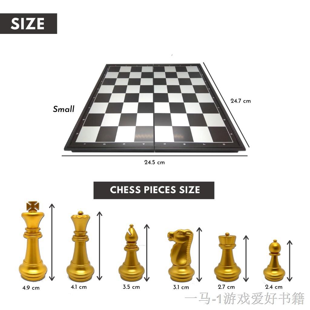 Chess Board Set / Catur Gold & Silver Pieces Folding Hard