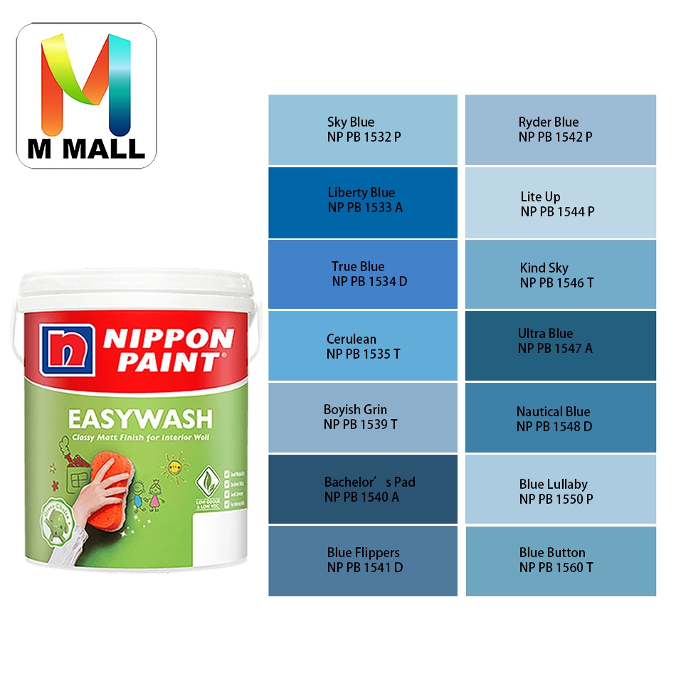 (15321560) 1L Nippon Paint Vinilex Easywash Magical Blues & Purples