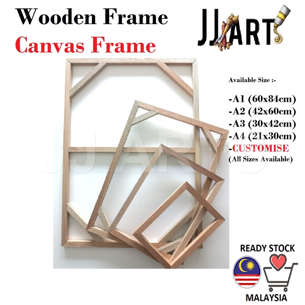 Wooden Frame / Canvas Frame / Bingkai kayu Kanvas Solid Wood All