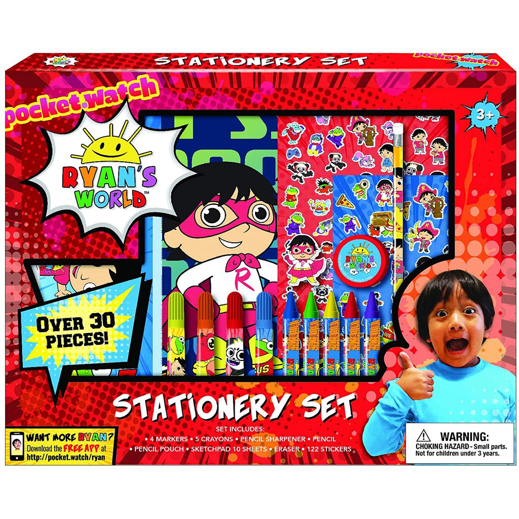 Ryan's World Coloring Art Set for Boys and Girls with Stickers Pencil