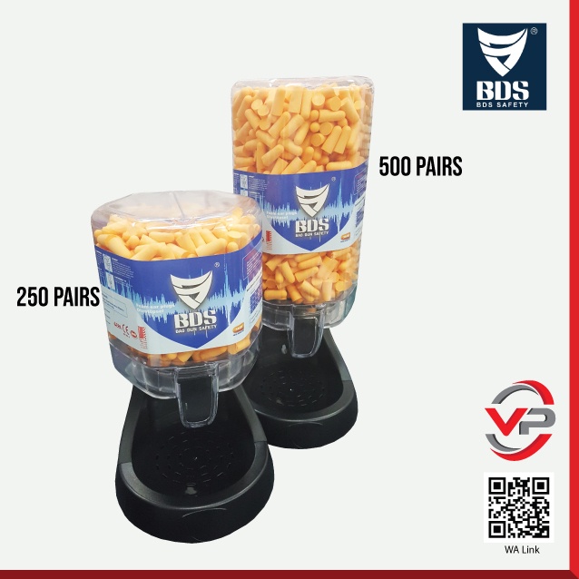 BDS EARPLUG DISPENSER WITH BASE / DISPOSABLE UNCORDED PU SOFT FOAM
