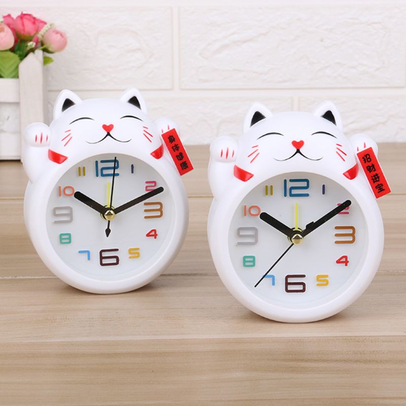 Chinese lucky cat clock feng shui figure clock in colorful box kids alarm clock Shopee Malaysia