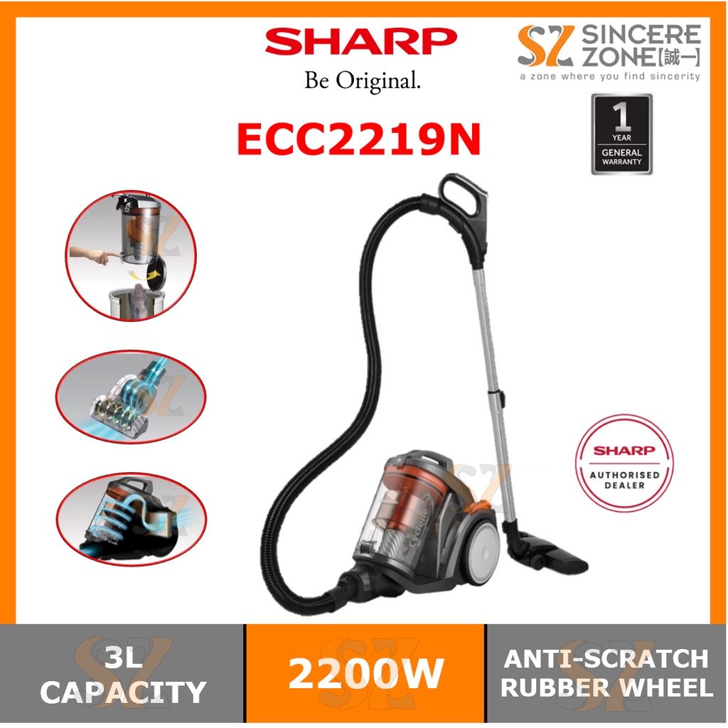 Sharp Vacuum Cleaner ECC2219N Bagless Vacuum Cleaner Shopee Malaysia