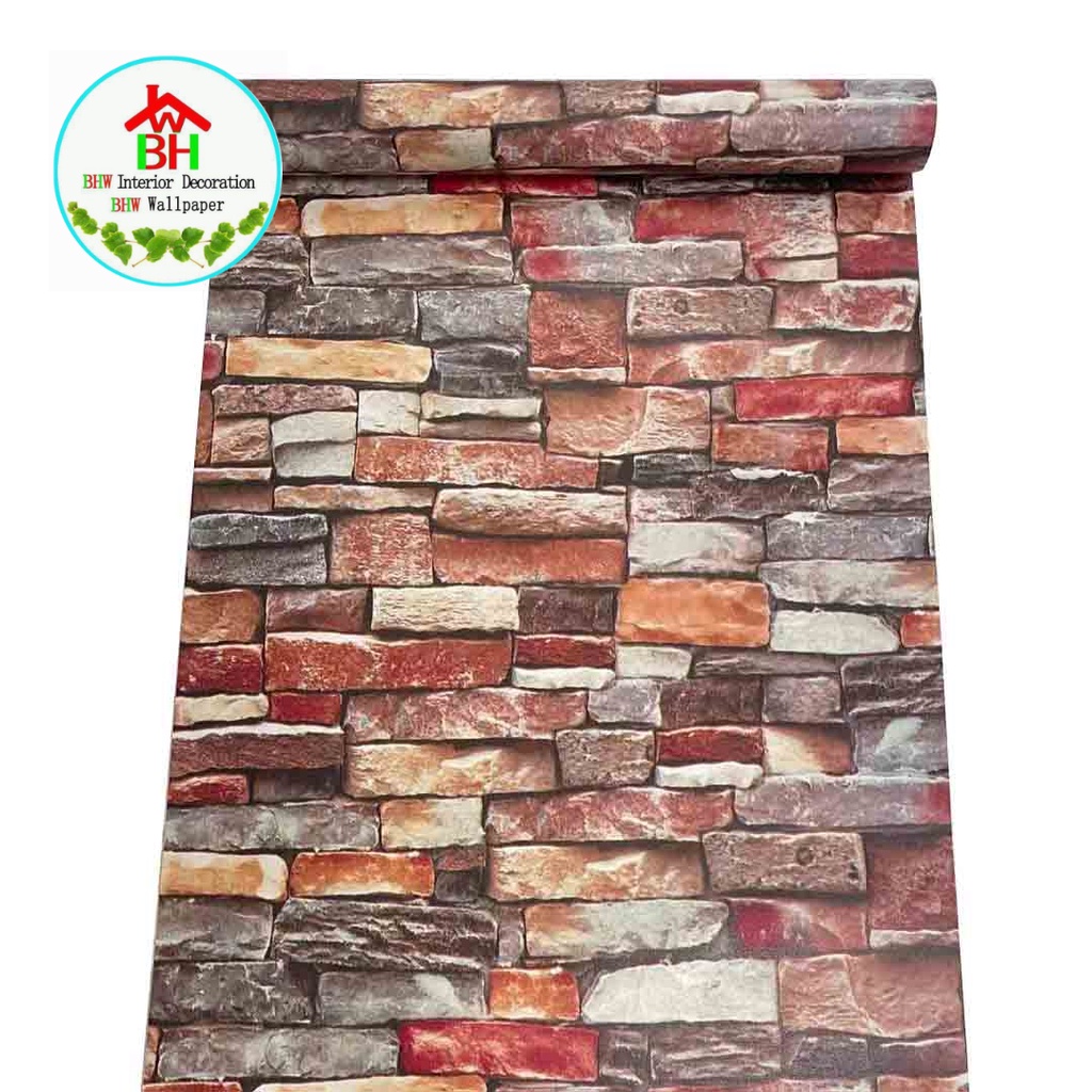 BHW Wallpaper Bricks Design PVC Self adhesive Waterproof Wallpaper
