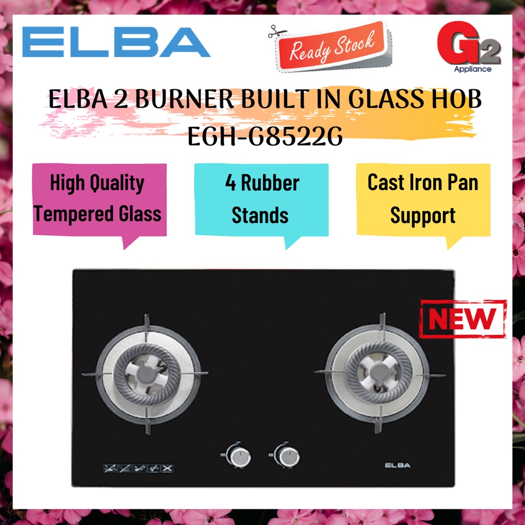 ELBA 2 BURNER BUILT IN GLASS HOB EGHG8522G (READY STOCK) Shopee Malaysia