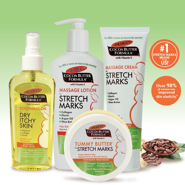 PALMER'S Stretch Marks Pregnancy Skin Care (Lotion 250ml/ Cream 125g