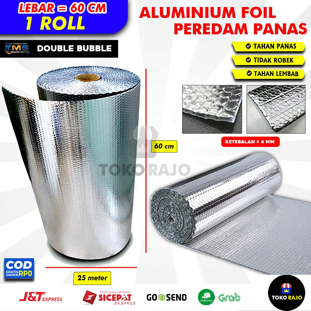 (1Roll) Aluminum Foil Bubble Heat Insulation House Roof Thickness 4mm