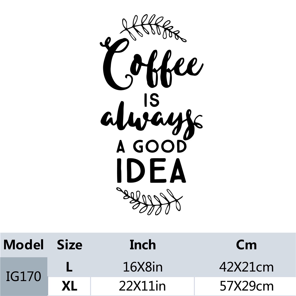 Cartoon Coffee Café Vinyl Wall Sticker Home Decor For Living Room