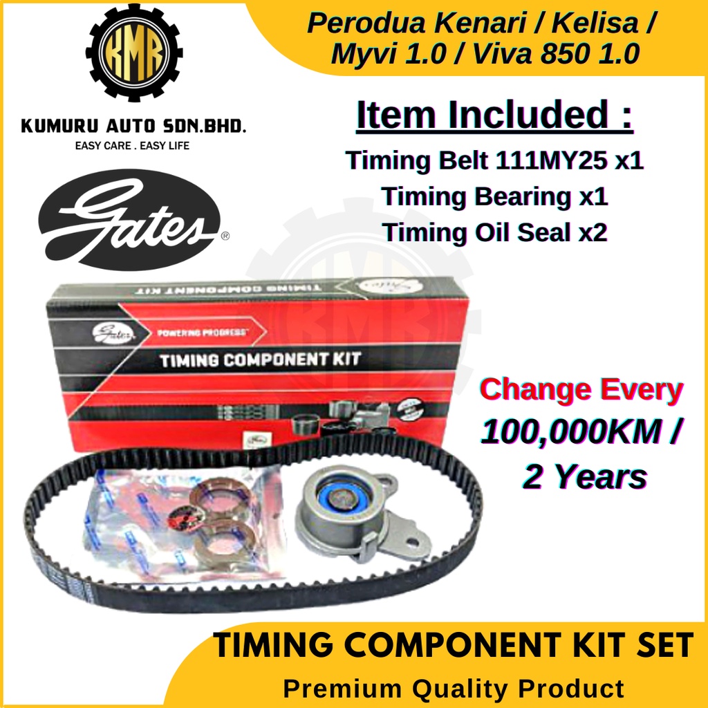 [ 1Set ] 100,000KM 111Y25 Gates Timing Belt Kit Set Perodua Kenari